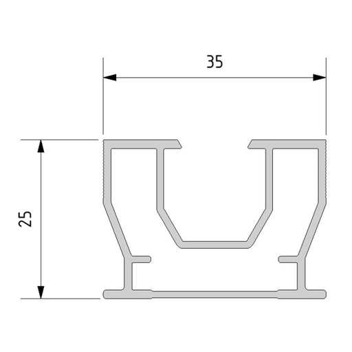 [600014] Python rail 25mm hoog &amp; 4000mm lang