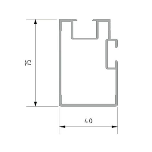 [600016] Python rail 75mm hoog &amp; 4000mm lang
